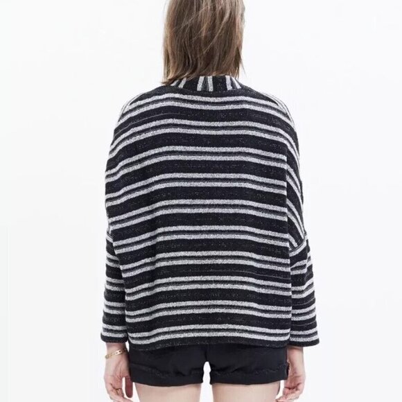 Madewell Striped Open Front Cardigan Oversized School Grandma Comfy Slouchy M/L - Picture 2 of 8